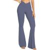 image:imageSunzel Womens Flare Leggings No Front Seam Flare Yoga Pants with Tummy Control Crossover High Waist  28  30  32  34Deep Sea Blue