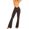 image:imageSunzel Womens Flare Leggings No Front Seam Flare Yoga Pants with Tummy Control Crossover High Waist  28  30  32  34Jva Brown