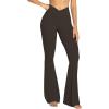 image:imageSunzel Womens Flare Leggings No Front Seam Flare Yoga Pants with Tummy Control Crossover High Waist  28  30  32  34Seal Brown