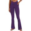 image:imageSunzel Hidden Butt Lifting Scrunch Flare Leggings for Women with Pockets No Front Seam Tummy Control Mini Flared Yoga PantsPurple