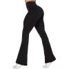 image:imageSunzel Womens Flare Leggings No Front Seam Flare Yoga Pants with Tummy Control Crossover High Waist  28  30  32  34Black