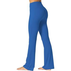image:imageSunzel Sunzfly Womens Mini Flare Leggings with Pockets High Waisted Tummy Control Yoga Pants Bootcut Workout Gym CasualClassic Blue