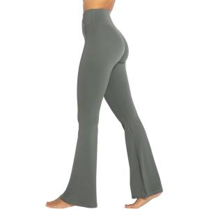 image:imageSunzel Womens Flare Leggings No Front Seam Flare Yoga Pants with Tummy Control Crossover High Waist  28  30  32  34Light Grey