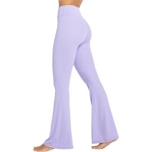 image:imageSunzel Womens Flare Leggings No Front Seam Flare Yoga Pants with Tummy Control Crossover High Waist  28  30  32  34Lilac