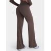 image:imageSunzel Women Hidden Butt Lift Flare Yoga Pants No Front Seam V Crossover High Waist Flare Leg Lounge Workout Flared LeggingsSeal Brown