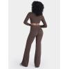 image:imageSunzel Women Hidden Butt Lift Flare Yoga Pants No Front Seam V Crossover High Waist Flare Leg Lounge Workout Flared LeggingsSeal Brown