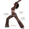 image:imageSunzel Women Hidden Butt Lift Flare Yoga Pants No Front Seam V Crossover High Waist Flare Leg Lounge Workout Flared LeggingsSeal Brown