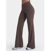 image:imageSunzel Women Hidden Butt Lift Flare Yoga Pants No Front Seam V Crossover High Waist Flare Leg Lounge Workout Flared LeggingsSeal Brown