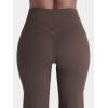image:imageSunzel Women Hidden Butt Lift Flare Yoga Pants No Front Seam V Crossover High Waist Flare Leg Lounge Workout Flared LeggingsSeal Brown