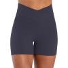 image:imageSunzel Sunlissia Hidden Butt Lifting Scrunch Biker Shorts Women Crossover High Waist Workout Shorts with Tummy ControlAsh Blue