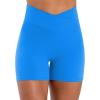 image:imageSunzel Sunlissia Hidden Butt Lifting Scrunch Biker Shorts Women Crossover High Waist Workout Shorts with Tummy ControlClassic Blue