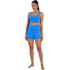 image:imageSunzel Sunlissia Hidden Butt Lifting Scrunch Biker Shorts Women Crossover High Waist Workout Shorts with Tummy ControlClassic Blue