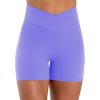 image:imageSunzel Sunlissia Hidden Butt Lifting Scrunch Biker Shorts Women Crossover High Waist Workout Shorts with Tummy ControlPeriwinkle