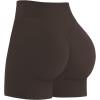 image:imageSunzel Sunlissia Hidden Butt Lifting Scrunch Biker Shorts Women Crossover High Waist Workout Shorts with Tummy ControlSeal Brown