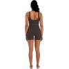 image:imageSunzel Sunlissia Hidden Butt Lifting Scrunch Biker Shorts Women Crossover High Waist Workout Shorts with Tummy ControlSeal Brown