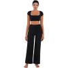 image:imageSunzel Womens Short Sleeve Crop Top with Built in Bra Athletic Yoga T Shirt Casual Fitted Workout Gym Active Tee with PaddingBlack