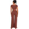 image:imageSunzel Womens Short Sleeve Crop Top with Built in Bra Athletic Yoga T Shirt Casual Fitted Workout Gym Active Tee with PaddingWine Red