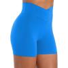 image:imageSunzel Sunlissia Hidden Butt Lifting Scrunch Biker Shorts Women Crossover High Waist Workout Shorts with Tummy ControlClassic Blue