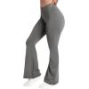 image:imageSunzel Flare Leggings Crossover Yoga Pants with Tummy Control HighWaisted and Wide LegCoastal Gray