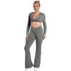 image:imageSunzel Flare Leggings Crossover Yoga Pants with Tummy Control HighWaisted and Wide LegCoastal Gray