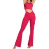 image:imageSunzel Flare Leggings Crossover Yoga Pants with Tummy Control HighWaisted and Wide LegTrue Red