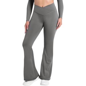 image:imageSunzel Flare Leggings Crossover Yoga Pants with Tummy Control HighWaisted and Wide LegCoastal Gray