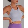 image:imageSunzel Free to Be Tank Crop Ribbed Tank Tops Seamless Racerback Camisoles No pad Camis Cropped Workout Gym YogaDarkred Gumpink Grey3pcscrop