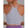image:imageSunzel Free to Be Tank Crop Ribbed Tank Tops Seamless Racerback Camisoles No pad Camis Cropped Workout Gym YogaDarkred Gumpink Grey3pcscrop