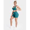 image:imageSunzel No Front Seam High Waist Gym Shorts for Women Squat Proof Biker Shorts with Tummy Control for Yoga Workout RunningDeep Lagoon