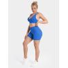 image:imageSunzel No Front Seam High Waist Gym Shorts for Women Squat Proof Biker Shorts with Tummy Control for Yoga Workout RunningFrench Blue