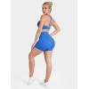 image:imageSunzel No Front Seam High Waist Gym Shorts for Women Squat Proof Biker Shorts with Tummy Control for Yoga Workout RunningFrench Blue
