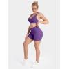 image:imageSunzel No Front Seam High Waist Gym Shorts for Women Squat Proof Biker Shorts with Tummy Control for Yoga Workout RunningPetunia