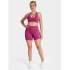 image:imageSunzel No Front Seam High Waist Gym Shorts for Women Squat Proof Biker Shorts with Tummy Control for Yoga Workout RunningSangria