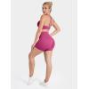image:imageSunzel No Front Seam High Waist Gym Shorts for Women Squat Proof Biker Shorts with Tummy Control for Yoga Workout RunningSangria