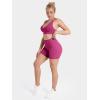 image:imageSunzel No Front Seam High Waist Gym Shorts for Women Squat Proof Biker Shorts with Tummy Control for Yoga Workout RunningSangria