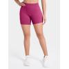 image:imageSunzel No Front Seam High Waist Gym Shorts for Women Squat Proof Biker Shorts with Tummy Control for Yoga Workout RunningSangria