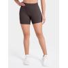 image:imageSunzel No Front Seam High Waist Gym Shorts for Women Squat Proof Biker Shorts with Tummy Control for Yoga Workout RunningSeal Brown