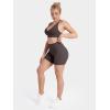 image:imageSunzel No Front Seam High Waist Gym Shorts for Women Squat Proof Biker Shorts with Tummy Control for Yoga Workout RunningSeal Brown