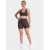 image:imageSunzel No Front Seam High Waist Gym Shorts for Women Squat Proof Biker Shorts with Tummy Control for Yoga Workout RunningSeal Brown