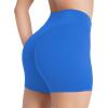image:imageSunzel No Front Seam High Waist Gym Shorts for Women Squat Proof Biker Shorts with Tummy Control for Yoga Workout RunningFrench Blue