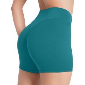 image:imageSunzel No Front Seam High Waist Gym Shorts for Women Squat Proof Biker Shorts with Tummy Control for Yoga Workout RunningDeep Lagoon