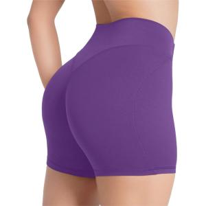 image:imageSunzel No Front Seam High Waist Gym Shorts for Women Squat Proof Biker Shorts with Tummy Control for Yoga Workout RunningPetunia