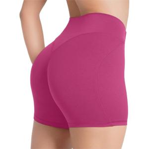 image:imageSunzel No Front Seam High Waist Gym Shorts for Women Squat Proof Biker Shorts with Tummy Control for Yoga Workout RunningSangria