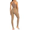 image:imageSunzel Sunzfly Workout Leggings for Women Tummy Control Compression Workout Gym Yoga Pants High Waist amp No Front Seam LycraCoca Mocha
