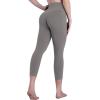 image:imageSustainable Butt Lifting Capri Leggings with Pockets for Women High Waisted No Front Seam Tummy Control Workout Yoga PantsCharcoal Gray
