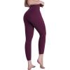 image:imageSustainable Butt Lifting Capri Leggings with Pockets for Women High Waisted No Front Seam Tummy Control Workout Yoga PantsCherry Red