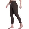 image:imageSustainable Butt Lifting Capri Leggings with Pockets for Women High Waisted No Front Seam Tummy Control Workout Yoga PantsSeal Brown