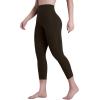 image:imageSustainable Butt Lifting Capri Leggings with Pockets for Women High Waisted No Front Seam Tummy Control Workout Yoga PantsSeal Brown