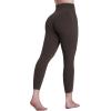 image:imageSustainable Butt Lifting Capri Leggings with Pockets for Women High Waisted No Front Seam Tummy Control Workout Yoga PantsSeal Brown