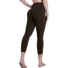 image:imageSustainable Butt Lifting Capri Leggings with Pockets for Women High Waisted No Front Seam Tummy Control Workout Yoga PantsSeal Brown